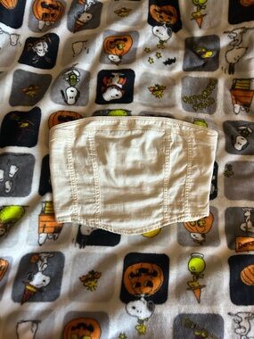 American Eagle Outfitters Cream Strapless Crop Top